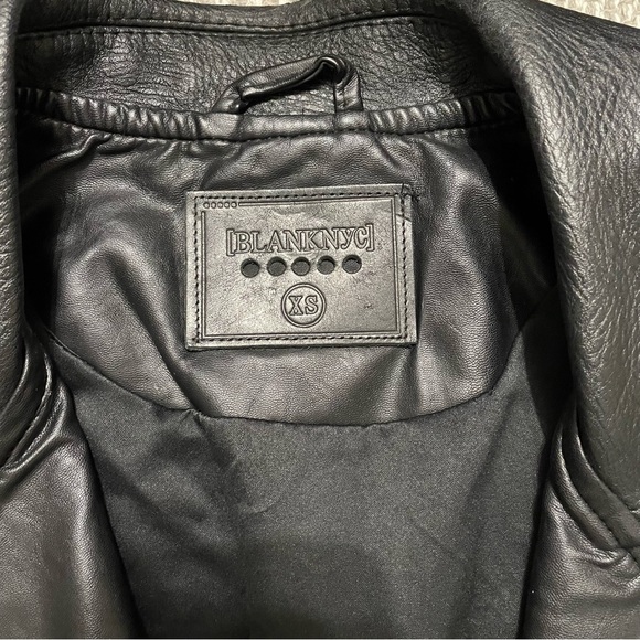 Blank NYC Women’s Faux Leather Black Moto Jacket Size XS - Picture 13 of 15